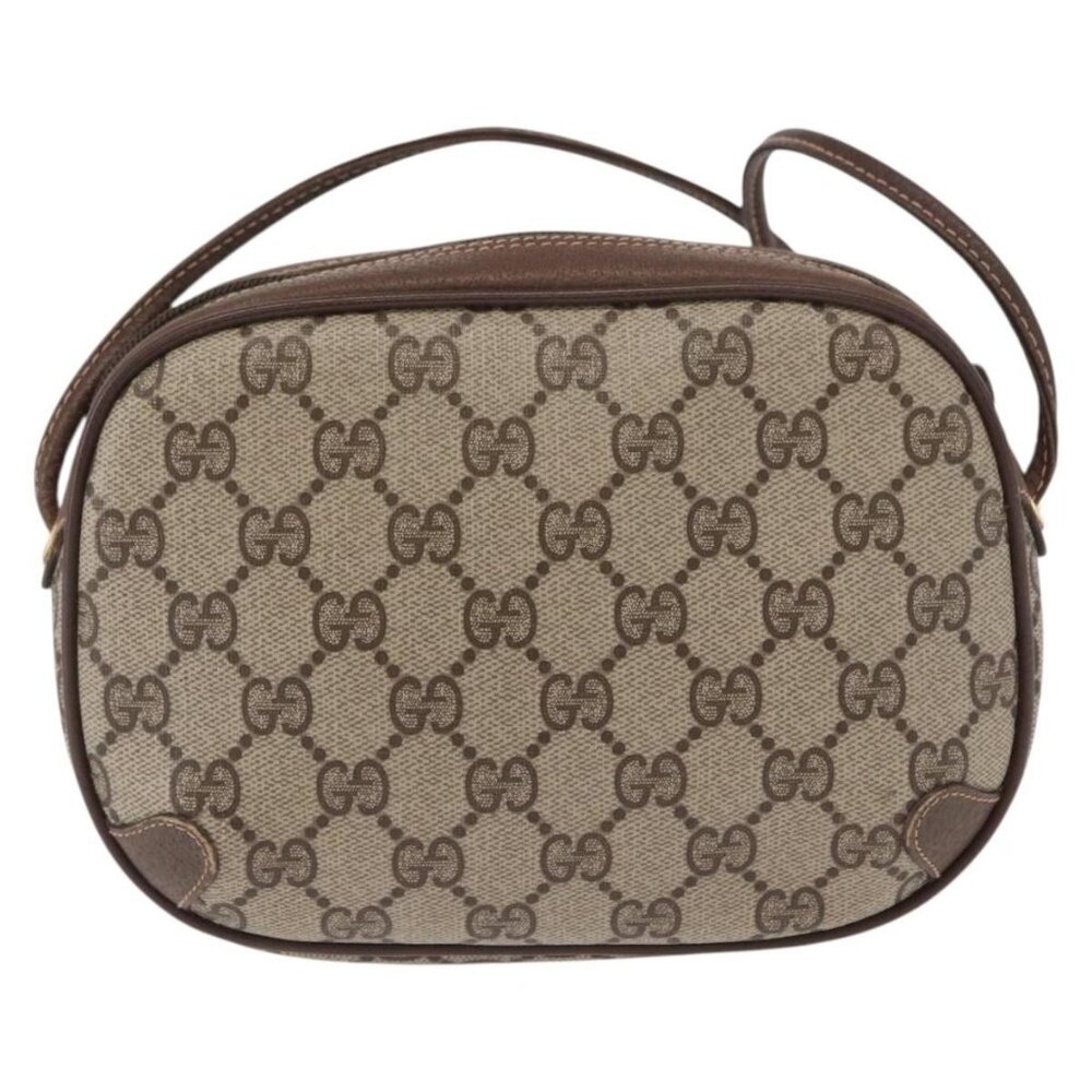 Authentic GUCCI GG Supreme Web Sherry Line Bag PVC Beige Gold 156 02 066 - Picture 10 of 16